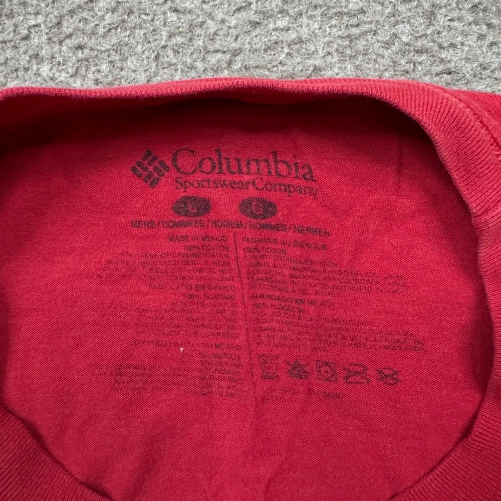 Columbia Mens Shirt Red Large Short Sleeve Outdoor Outdoor Adult Fishing Hiking - Picture 2 of 7